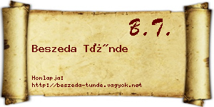 Beszeda Tünde névjegykártya