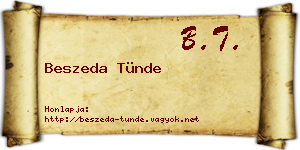 Beszeda Tünde névjegykártya